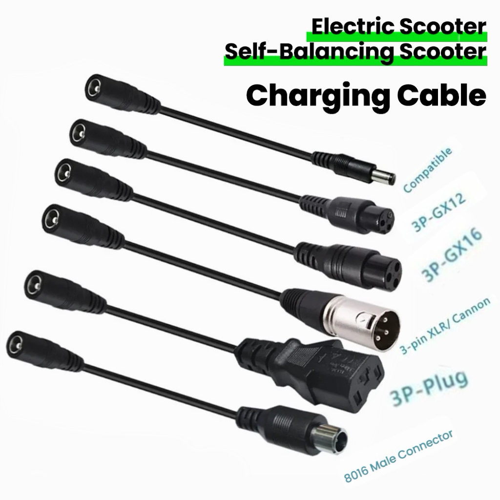Electric Scooter Charger - DC5.5MM To M12/M16/8016/5525/3Pin XLR/3P GX12 GX16