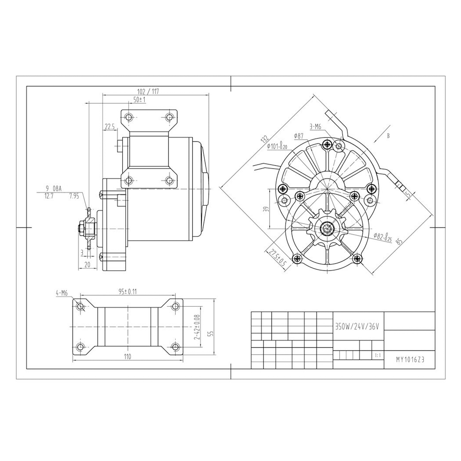 24V 250W DC Brushed Motor E‑Bi - Scooter Electric 评论和价格